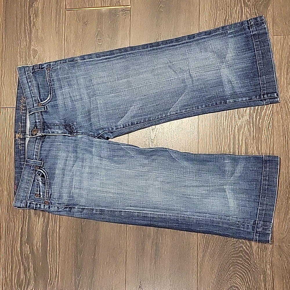 ❤ 7 FOR ALL MANKIND VUNTAGE Y2K DOJO CROP WIDE LEG CAPRI JEANS, 6 (28) - Picture 2 of 5